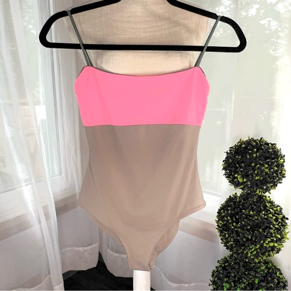 Madewell x Tavik Scarlett Swimsuit Electric Pink and Telloride Stone Sz S NWT - Picture 2 of 13